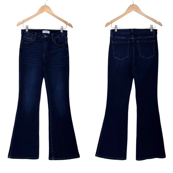 Flying Monkey Dark Wash Mid Rise Flare Leg Stretchable Jeans Size 29 - Picture 1 of 16